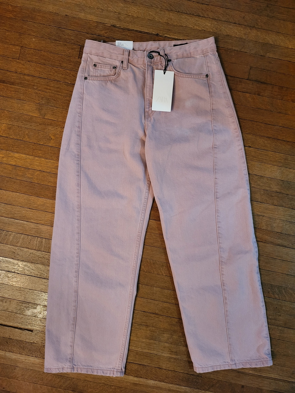Zara Pink Straight-Leg Jeans